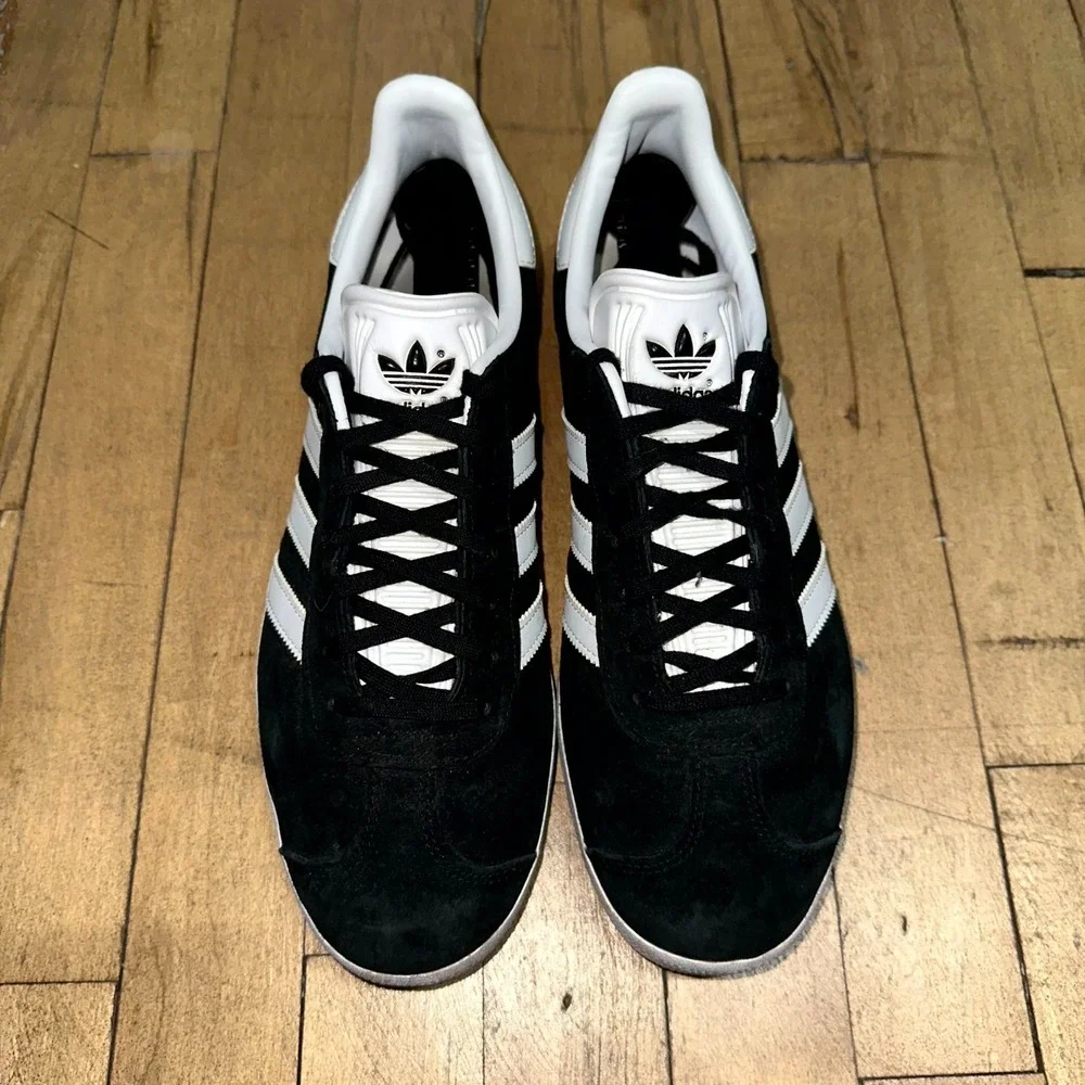 adidas Trainers Men's Size 9 Black Suede Gazelle Comfort Lace Up Walking Running